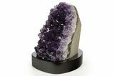 Grape Jelly Amethyst Geode With Wood Base - Uruguay #320571-2